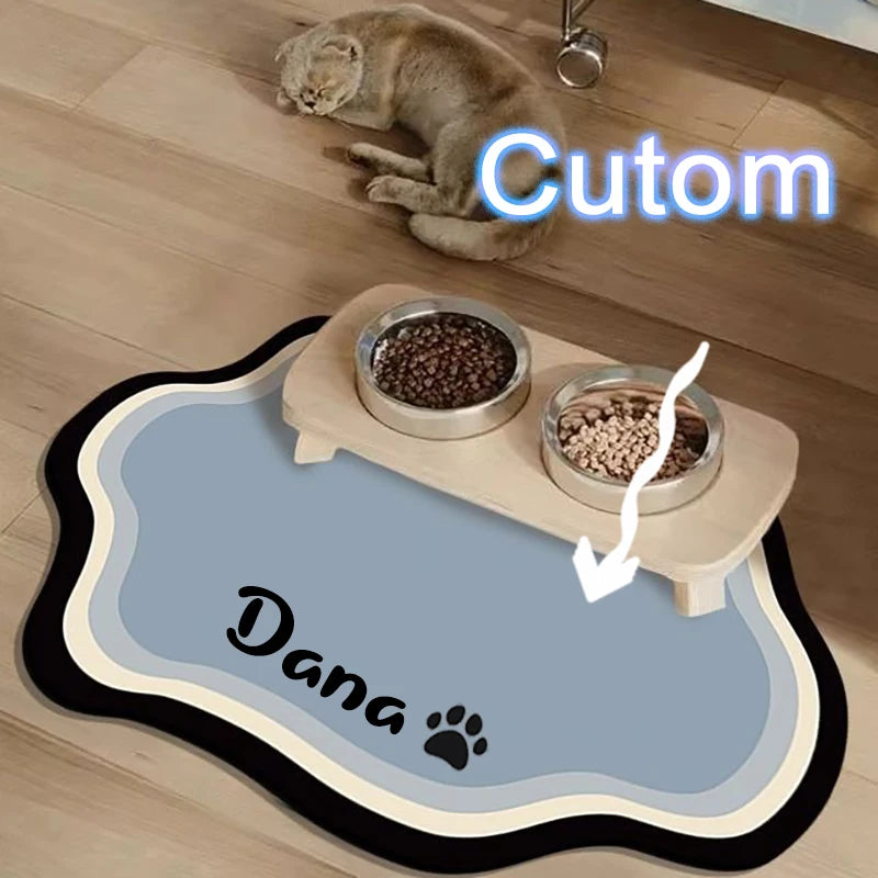 Cute Non-Slip Diatom Mud Pet Feeding Mat | Waterproof Home Decor