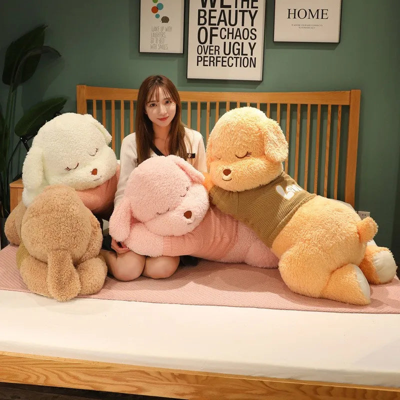 Lovely Giant Plush Dog Pillow | Soft Sweater Dog Stuffed Toy