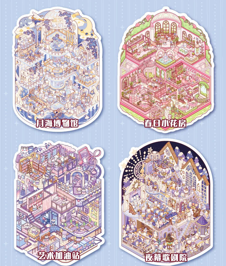 20 pcs Super Large Miniature Scene Stickers | Fun DIY Educational Craft