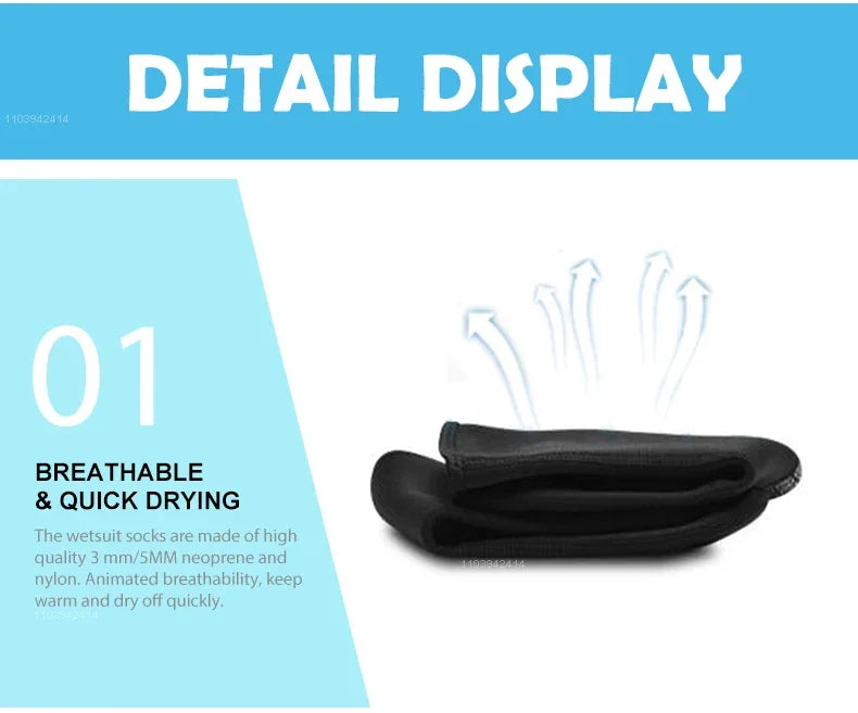 3mm Neoprene Diving Socks | Warm Non-Slip Surf & Swim Shoes