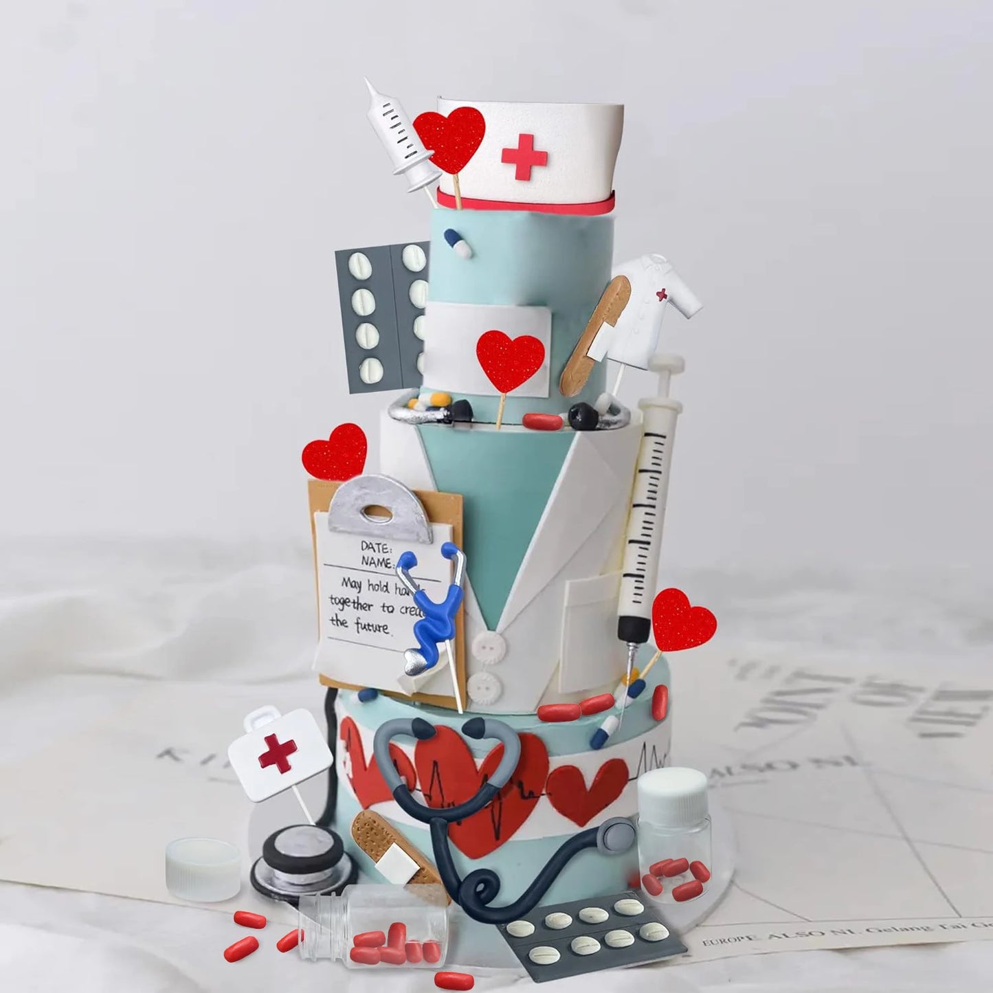 Nurse Cake Topper Set | Perfect Graduation & Medical Party Decor