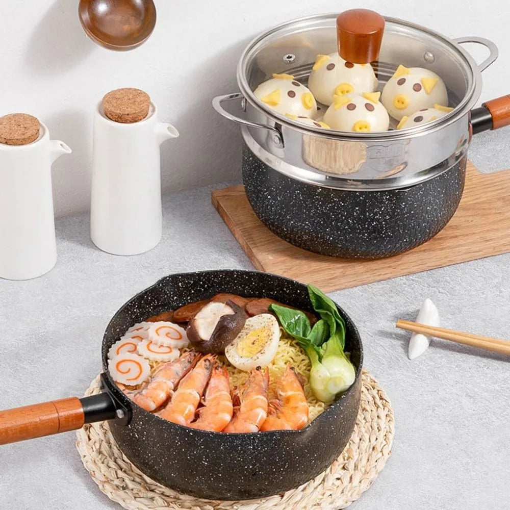 Cacerola antiadherente para leche con tapa y boquilla vertedora | Ideal para cocinar