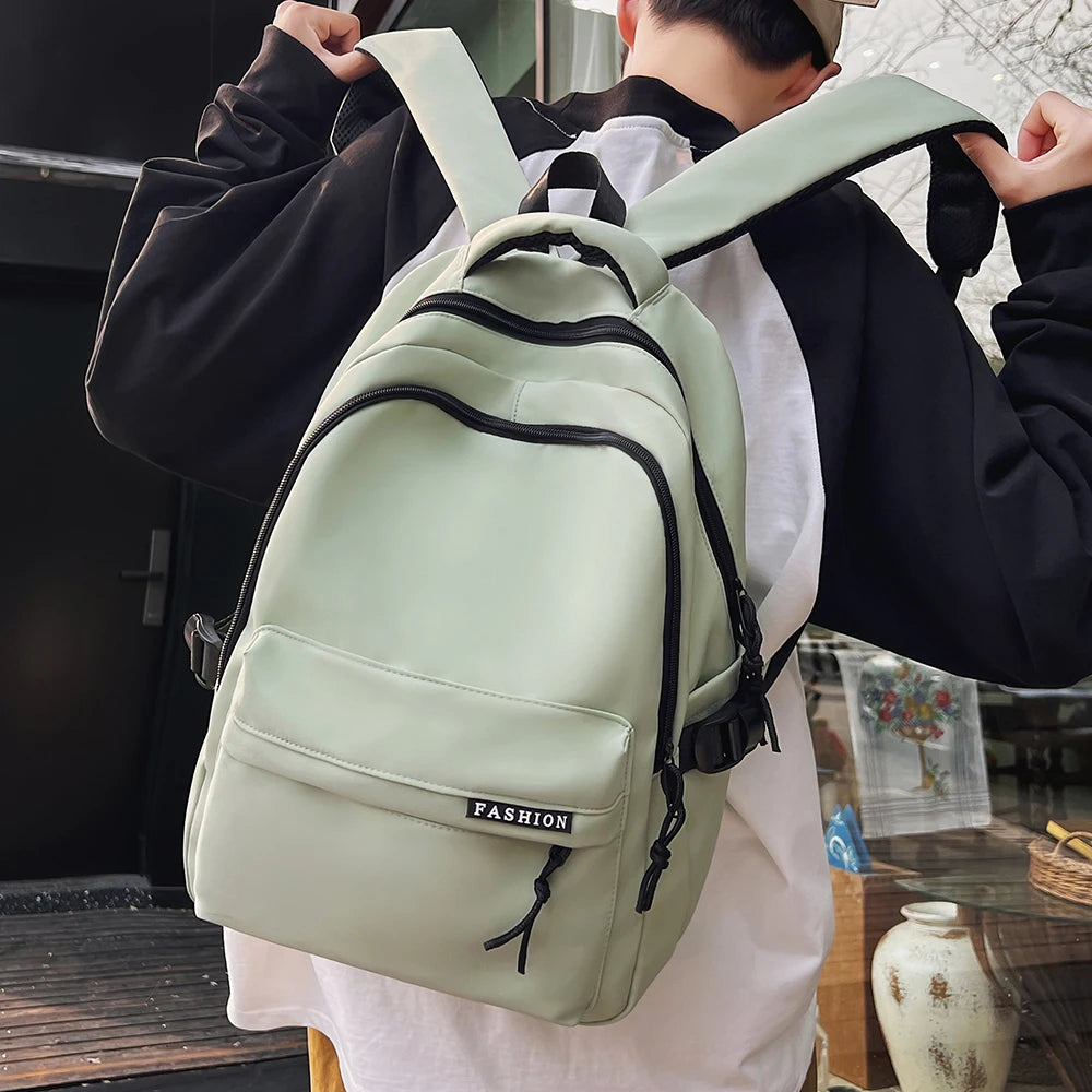 Large Capacity Solid Color Backpack for Students | Travel Ready