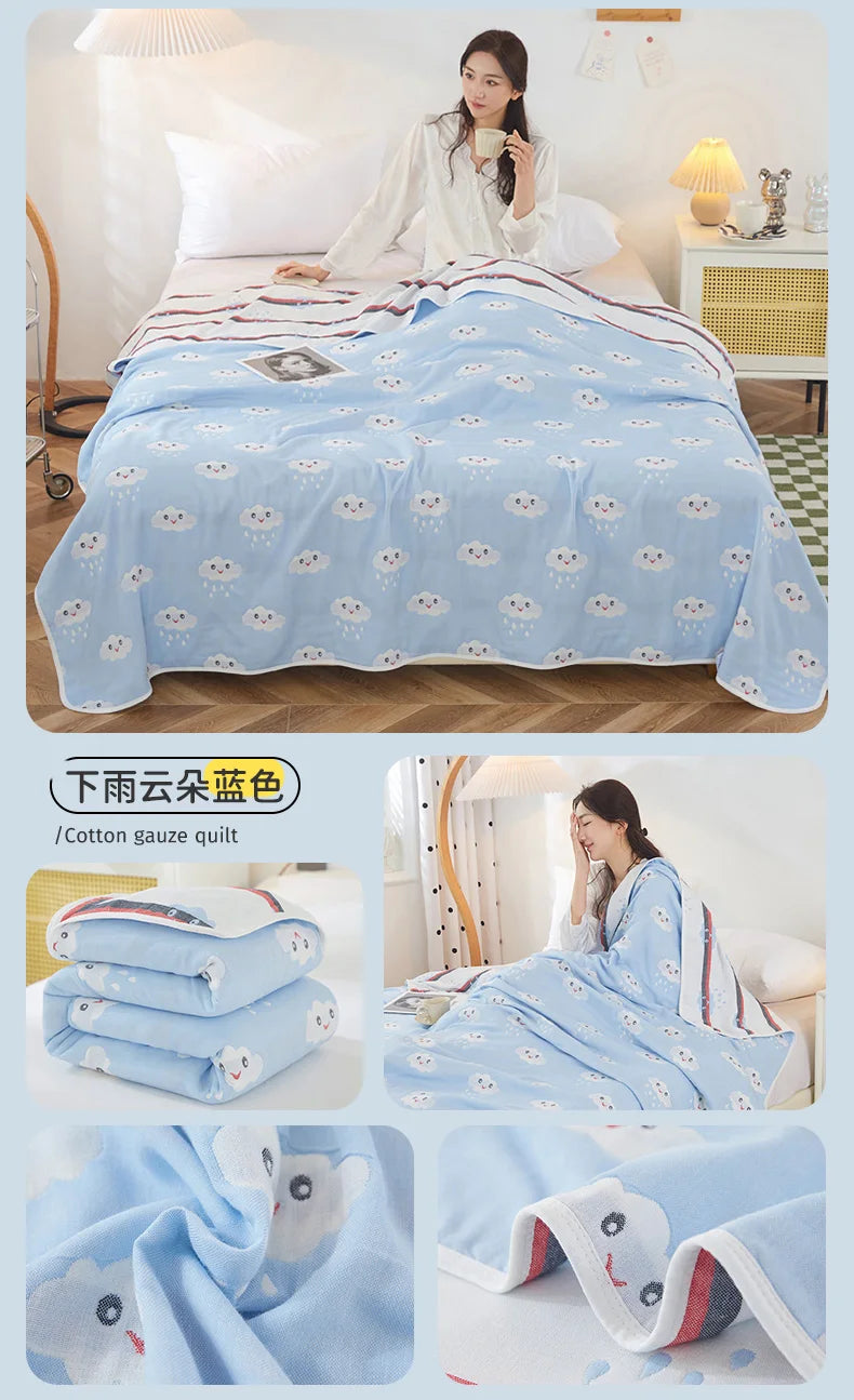 Breathable Summer Quilt | Multi-functional Cotton Towel Blanket