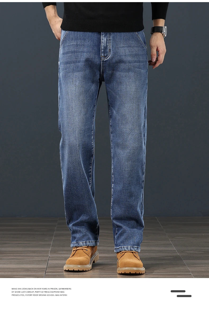 Winter Fleece Men's Jeans | Stylish Warm Denim for Cold Weather