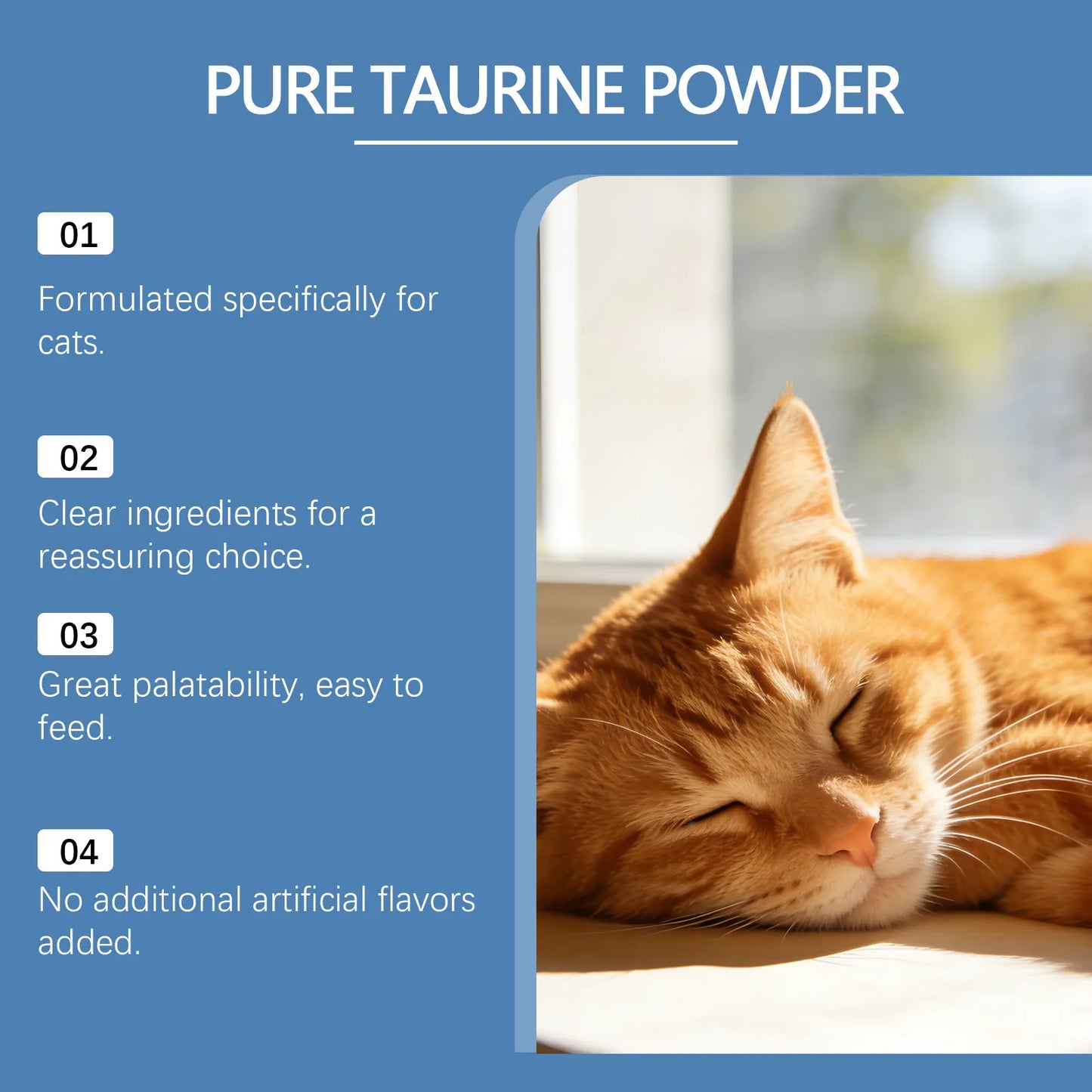 Pure Taurine Powder for Cats | Daily Health Supplement