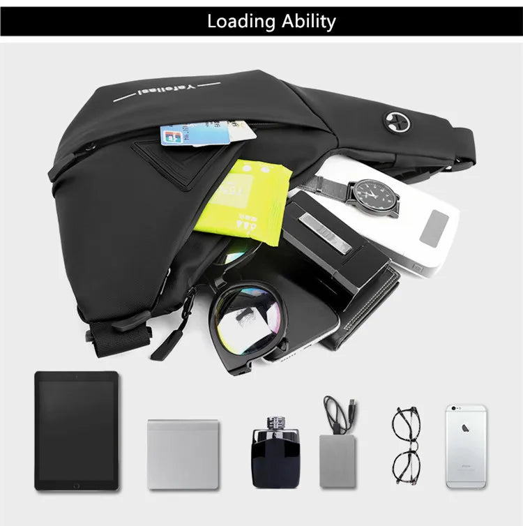Small Sling Chest Bag for Men | Anti-Theft Mini Travel Shoulder Bag