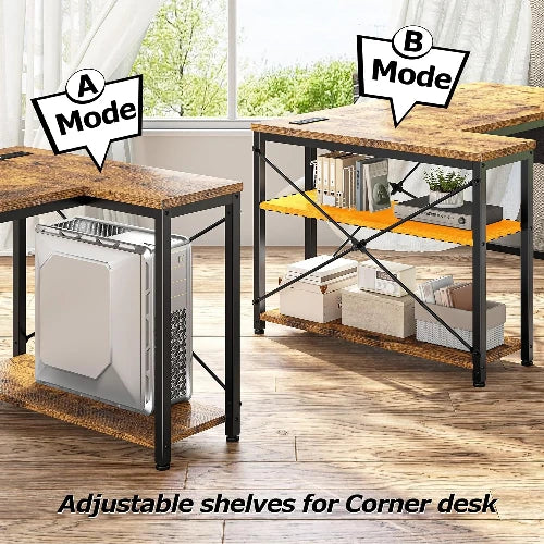 40 Inch L Shaped Gaming Desk with Storage | Corner Computer Table
