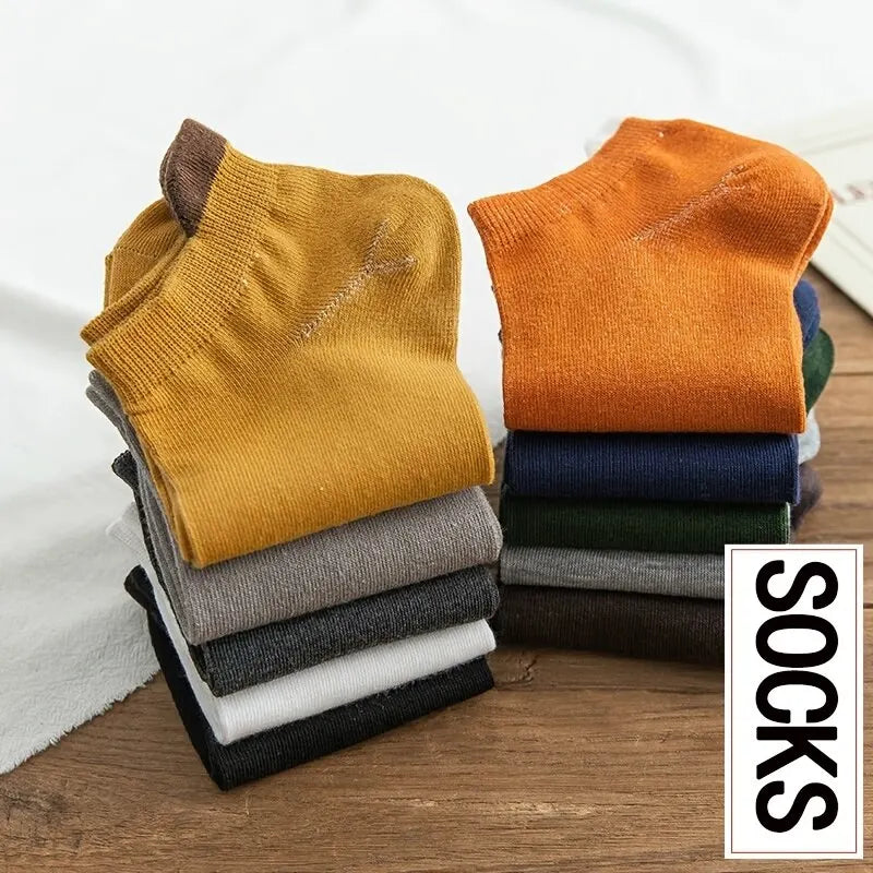 10 Pairs Men’s Cotton Short Socks | Breathable Low-Cut Ankle Socks