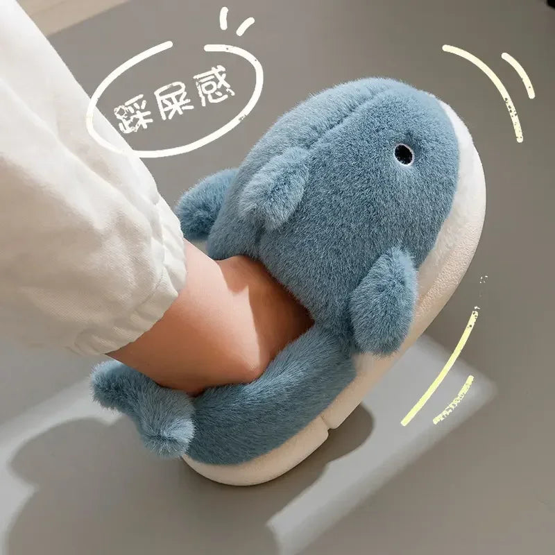 Cozy Shark Pattern Home Slippers for Men & Women | Warm Comfort