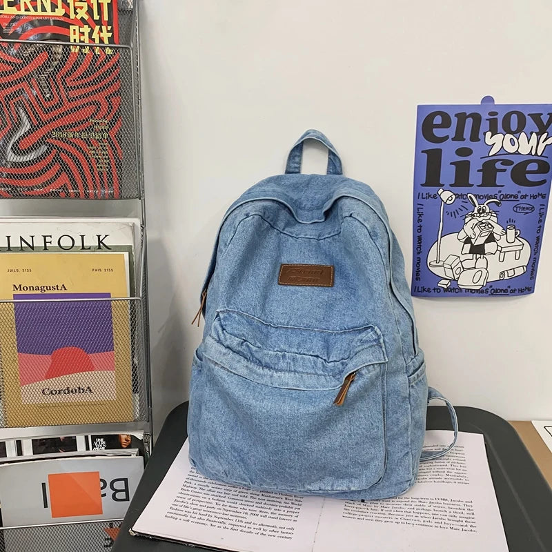 Trendy Denim Backpack for Students | Durable & Stylish Design