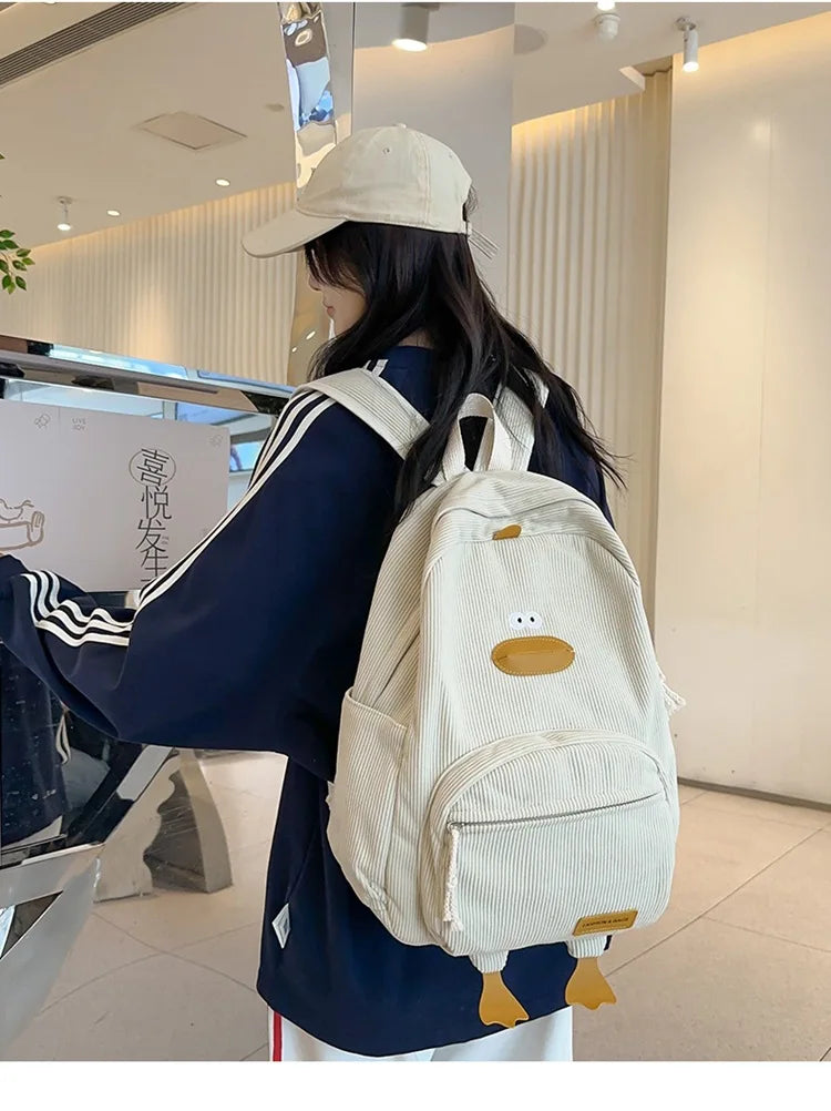 Cute Cartoon Duck Backpack | Stylish Travel Bag for Students