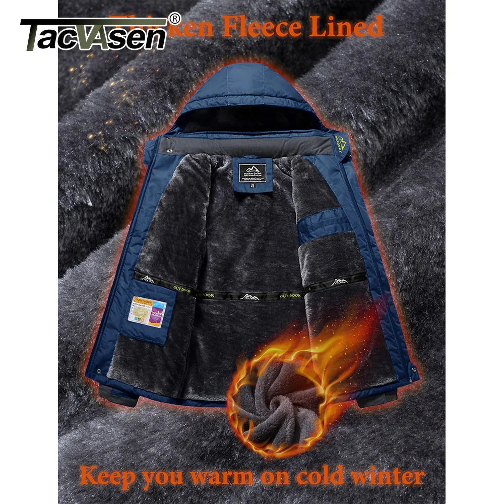 Men's Waterproof Winter Ski Jacket | Fleece Lined Snow Parka