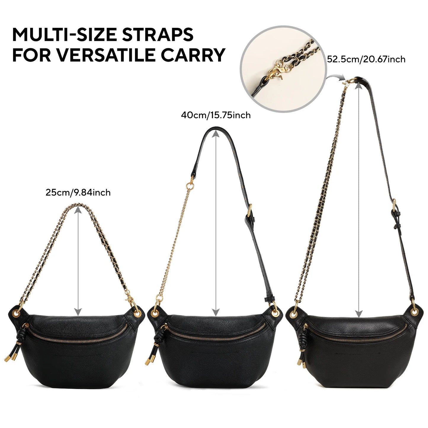 Stylish Women's Genuine Leather Waist Pack | Trendy Belt Bag
