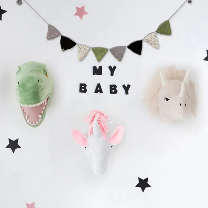 Adorable Elephant Head Wall Decoration | Charming Plush Toy
