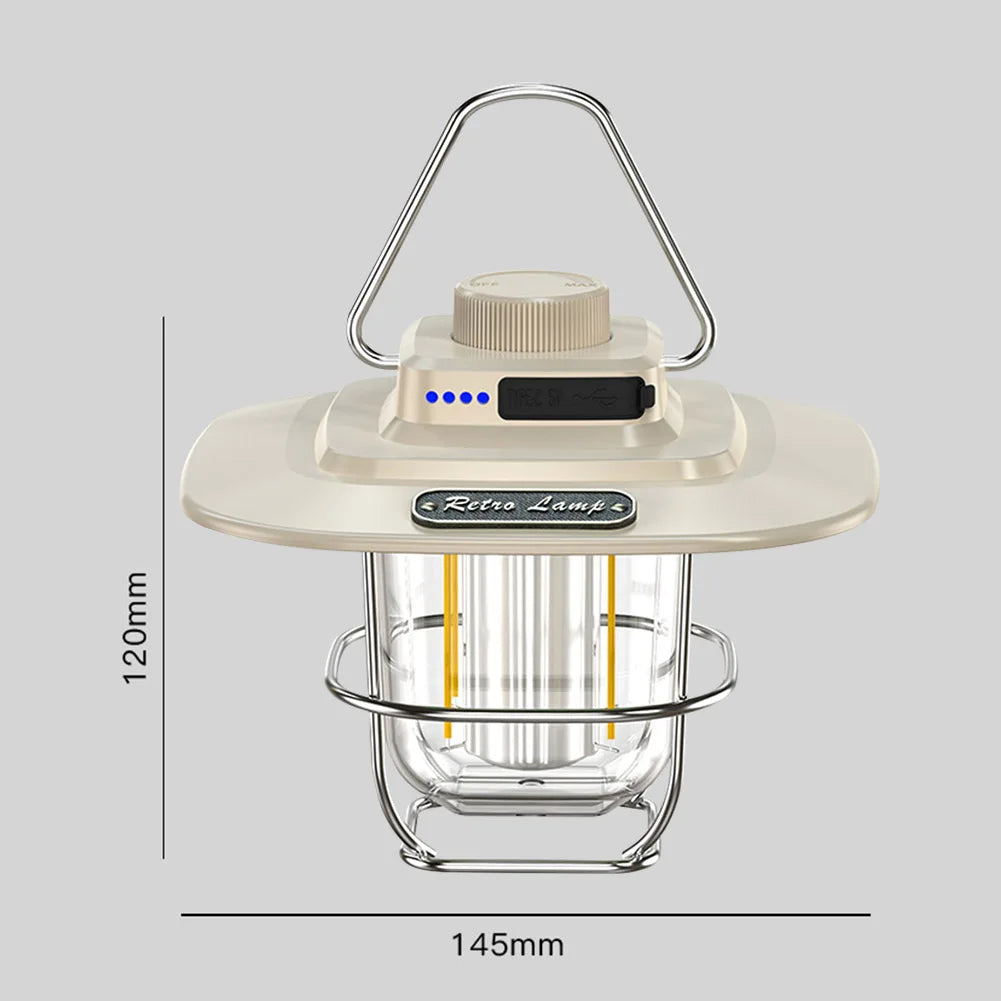 Linterna de camping retro LED | Luz regulable impermeable para tiendas de campaña