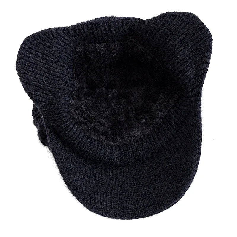 Unisex Fleece Lined Earflap Beanie Hat | Stylish Warm Winter Cap