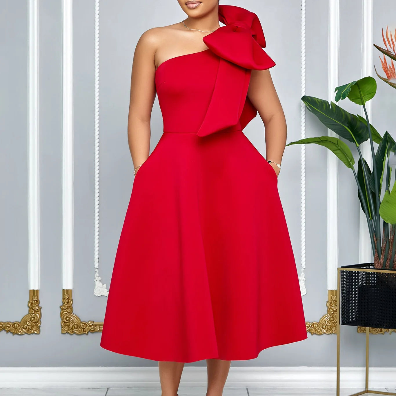 Elegant One Shoulder Dress for Women | Luxurious Summer Fashion