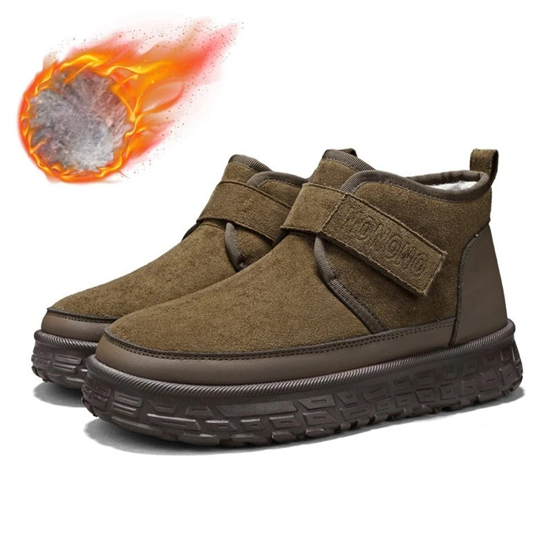 Men's Warm Fleece Lined Snow Boots | Mid-Calf Ankle Winter Shoes