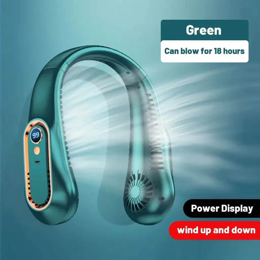 Portable Bladeless Fan | Ultra Quiet USB Charging Neck Fan