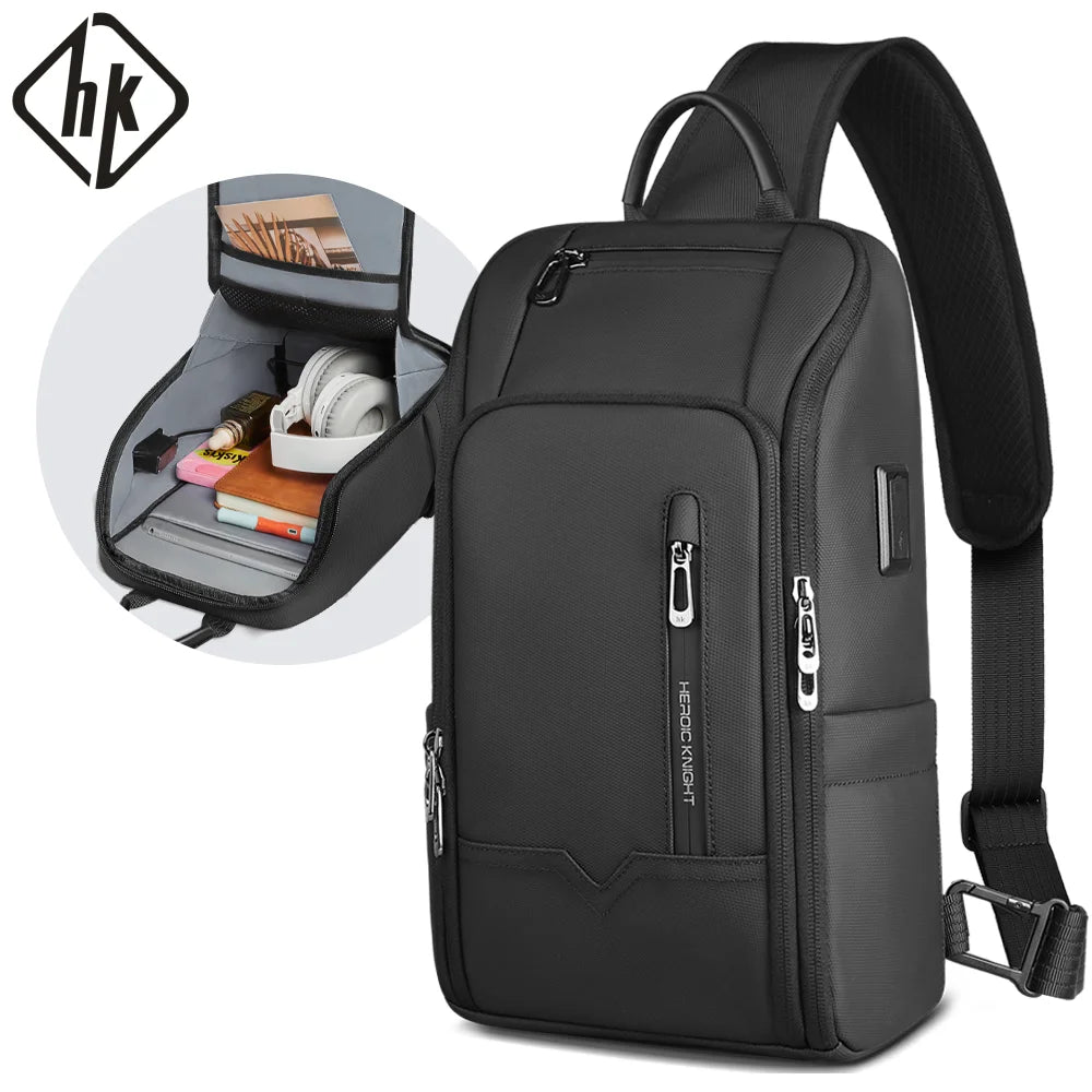 Men's Waterproof Anti-Theft Shoulder Sling Bag | Multi-Pocket Crossbody