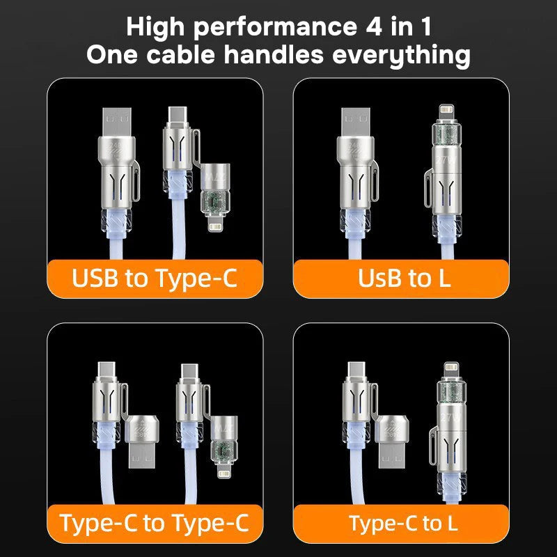 240W 4 in 1 USB Charger Cable | Fast and Versatile Charging