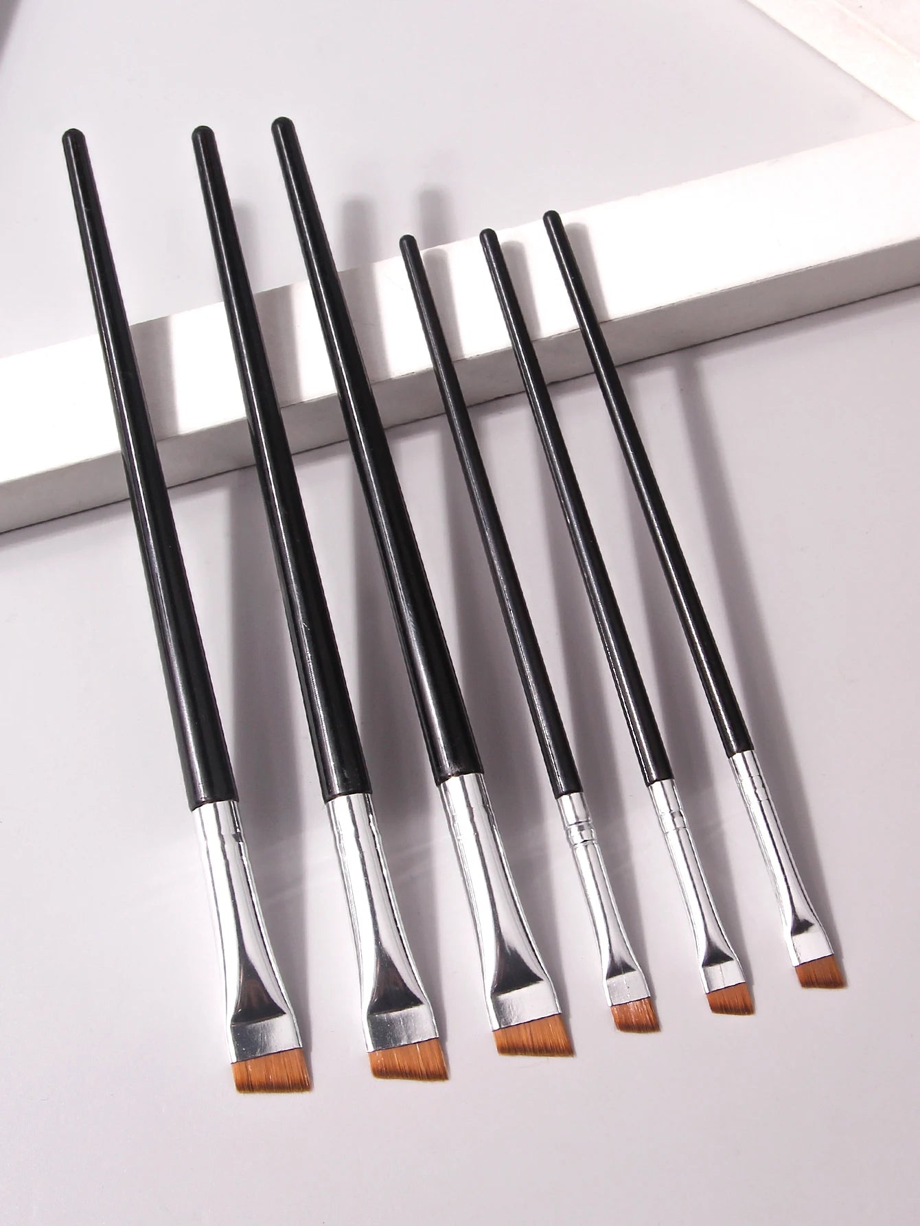 6 Pcs Professional Makeup Brush Set | Ultra-Fine Eyeliner & Eyebrow Brushes Wool Fiber 2026