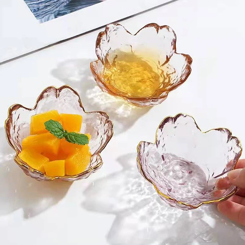 Elegant Cherry Blossoms Seasoning Plate | Nordic Glass Dish