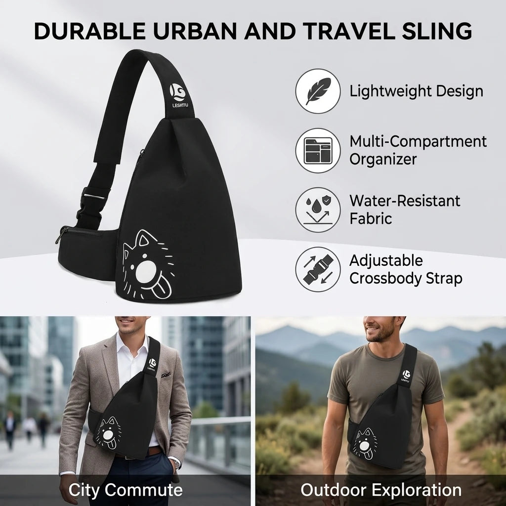Unisex Waterproof Crossbody Sling Bag for Travel & Outdoor