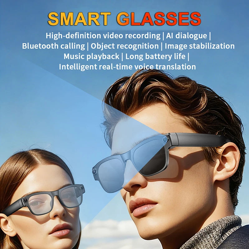 AI Smart Glasses with 8MP Camera & Multi-Language Translation