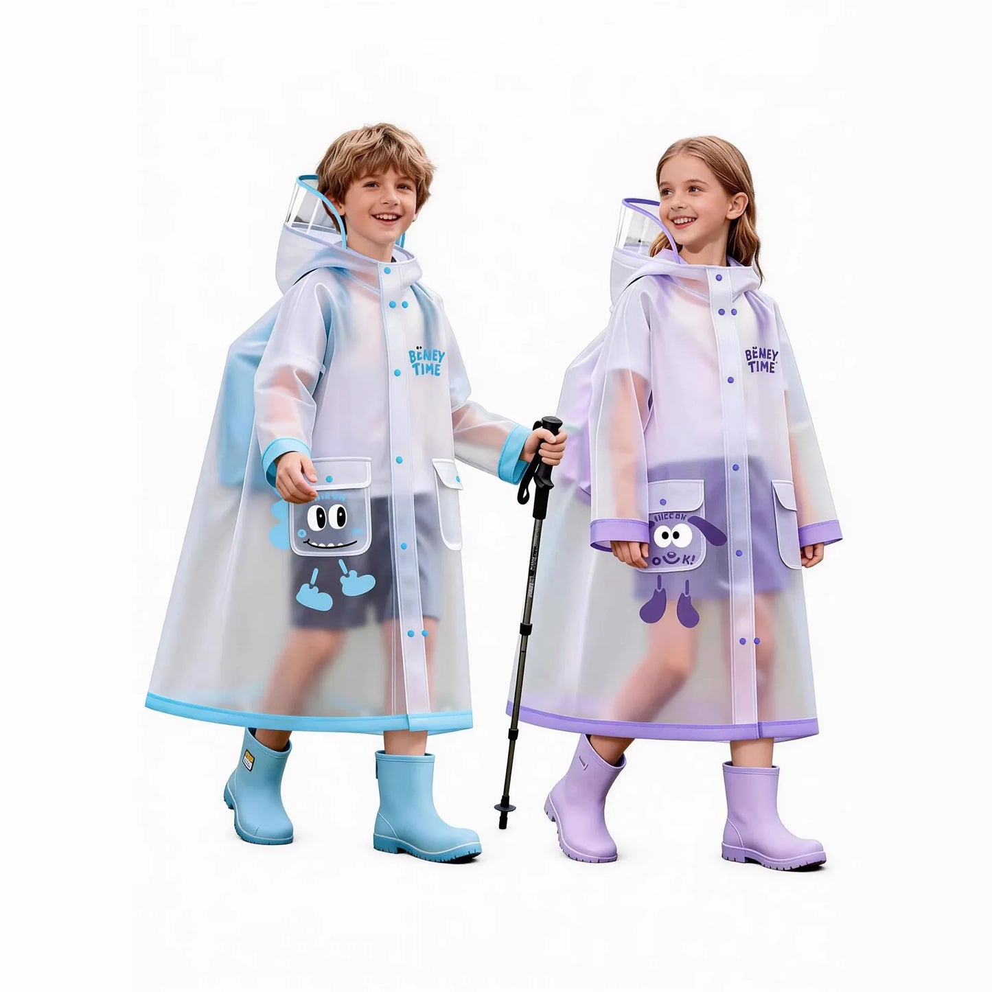 Boys, girls, primary school students special waterproof rainstorm proof 2026 new raincoat with school bag