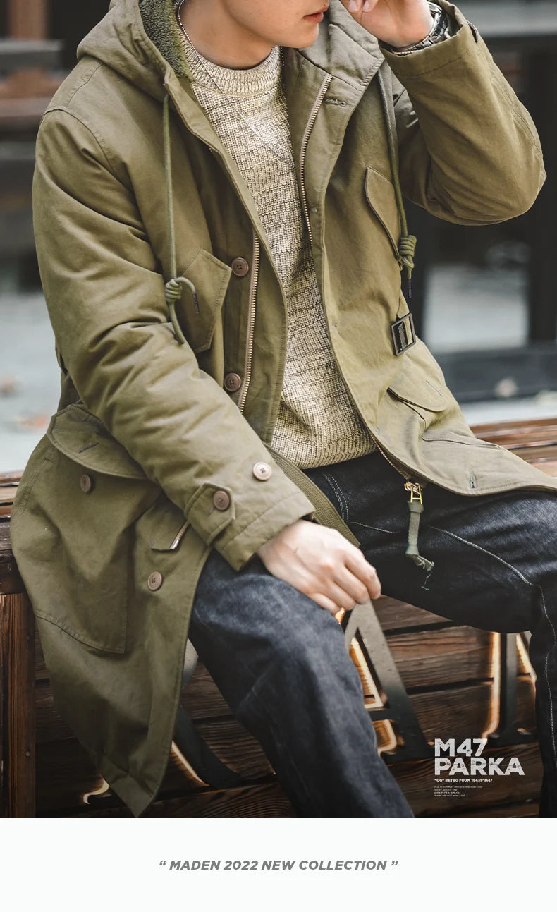 Men's Heavyweight Hooded Parka | Warm Cotton Winter Coat