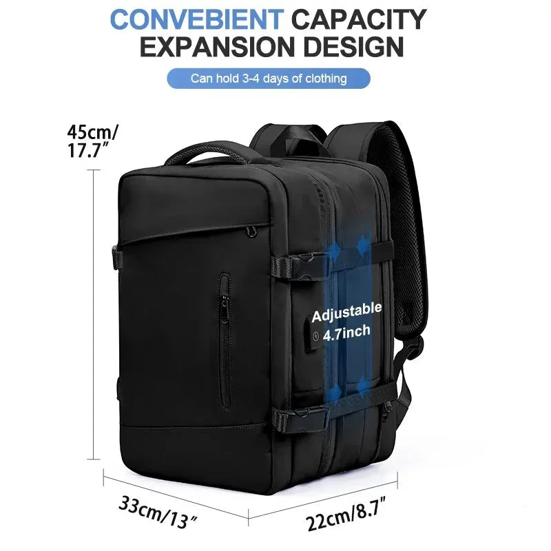 Expandable Women's Travel Backpack | Waterproof Hiking Laptop Bag