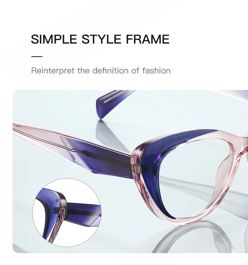Stylish Retro Cat Eye Prescription Glasses | Anti-Blue Ray Protection