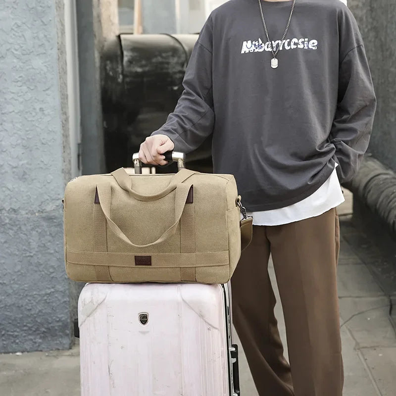 Men's Versatile Canvas Travel Bag | Large Capacity Weekend Duffel