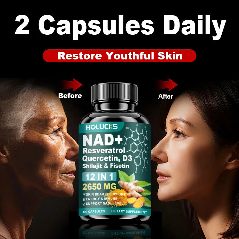 NAD+ Supplement with Resveratrol for Women | Energy & Anti-Aging