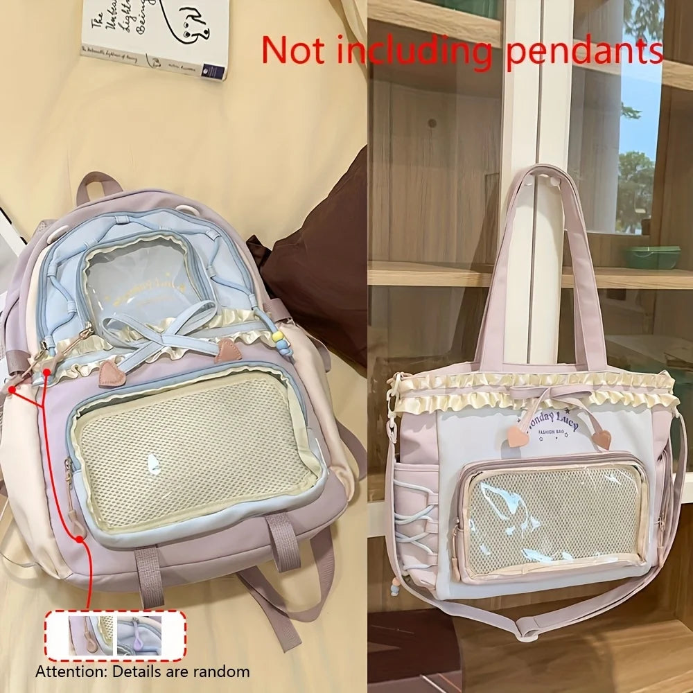 Cute Lightweight Women's Two-Piece Backpack Set for School