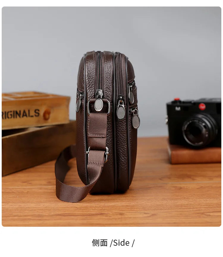 Men's Casual Sling Messenger Bag | Genuine Leather Crossbody