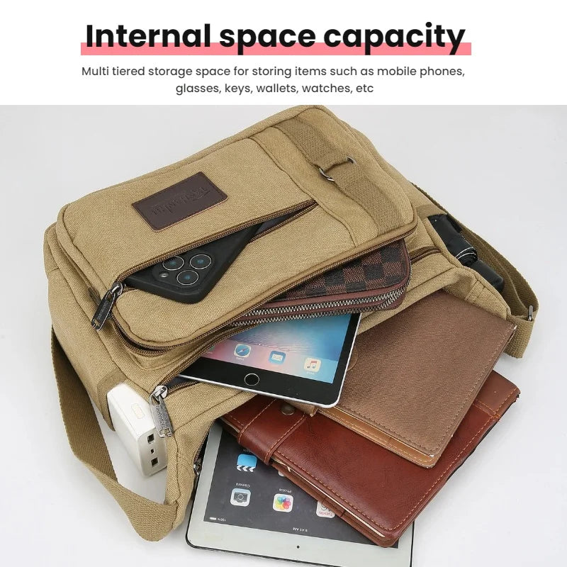 Men's Canvas Shoulder Bags | Stylish Crossbody Messenger Bags