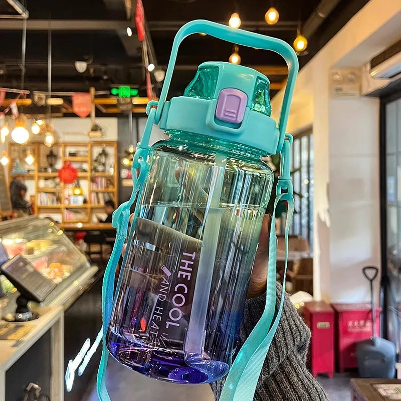 1.5/2 Liter Portable Water Bottle | BPA Free Sports Bottle with Straw