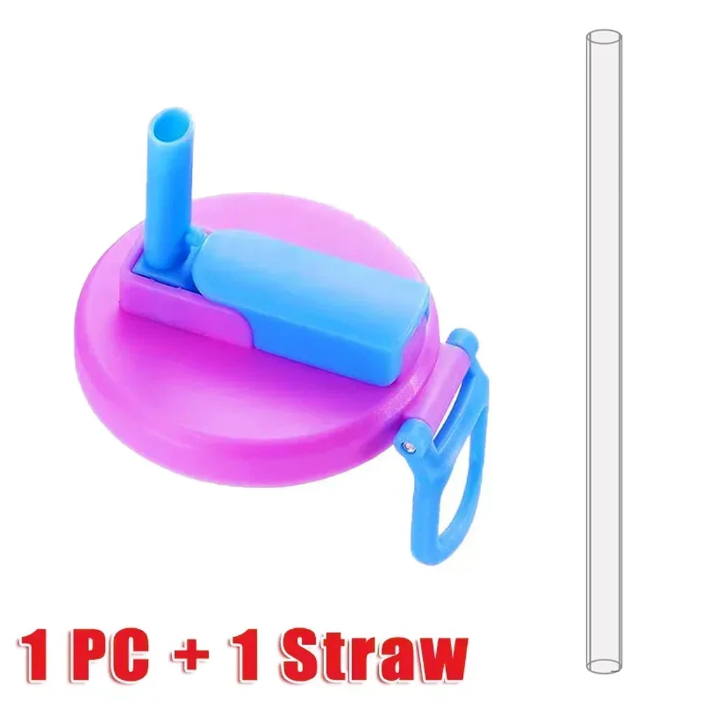 Reusable Silicone Can Lids With Straws - Leak-Proof & Eco-Friendly