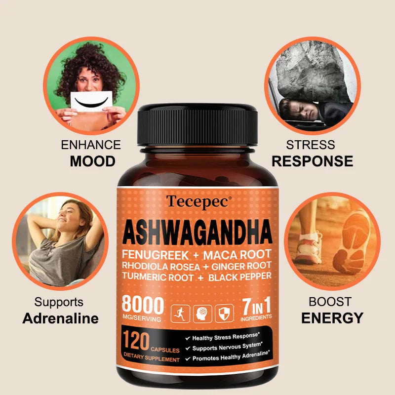 7 in 1 Ashwagandha Supplement for Mood, Strength & Energy Boost
