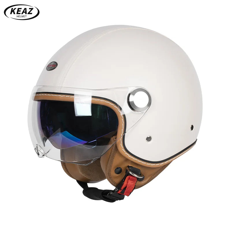 3/4 Open Face Motorcycle Helmet with Dual Sun Visor for All Riders