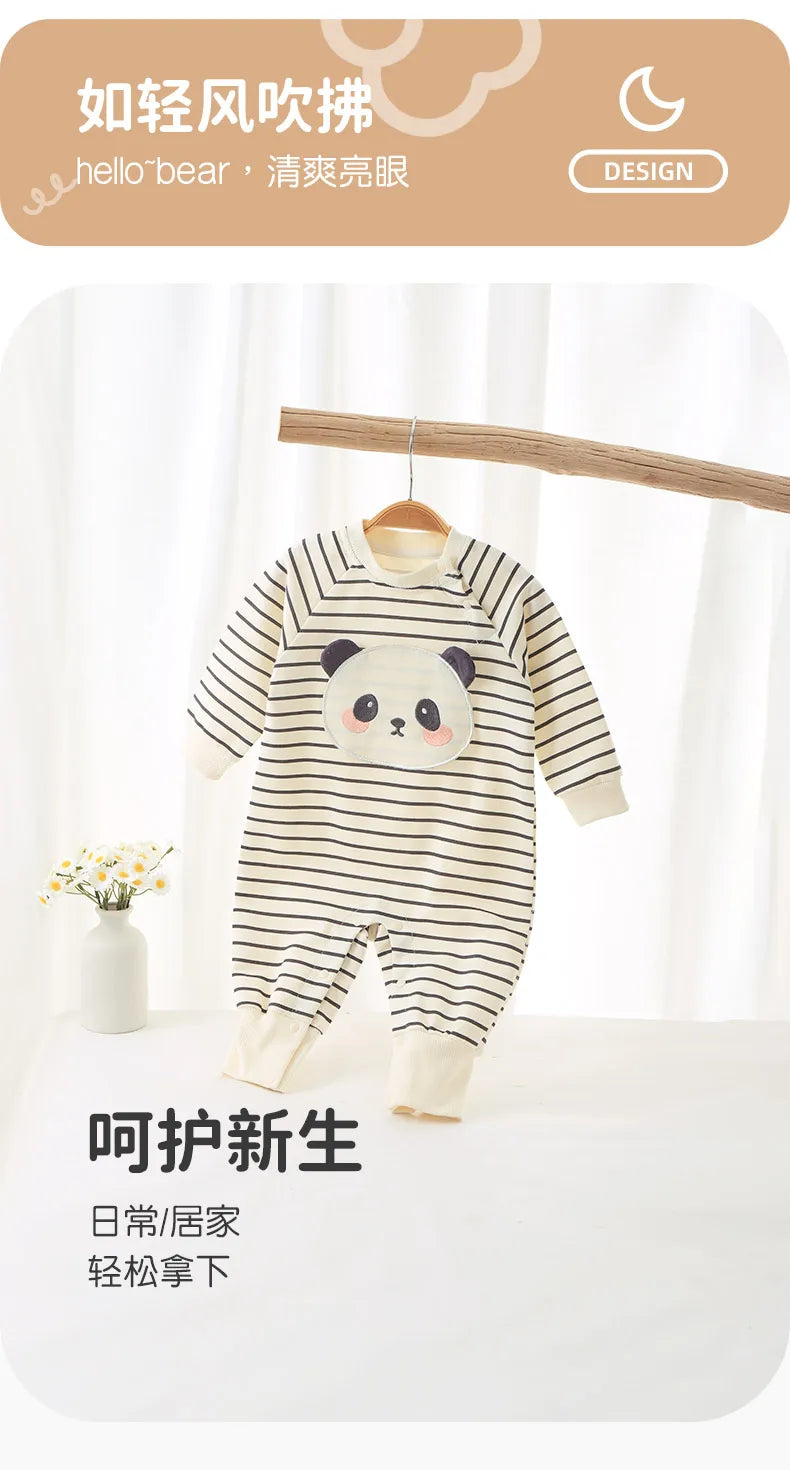 Striped Cotton Baby Romper for Newborns | Comfortable Jumpsuit