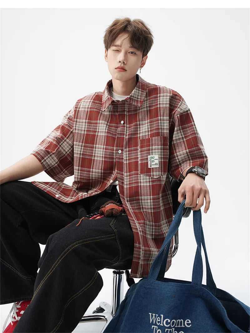 Men's Summer Fashion Plaid Short Sleeve Shirt | Stylish Casual Wear