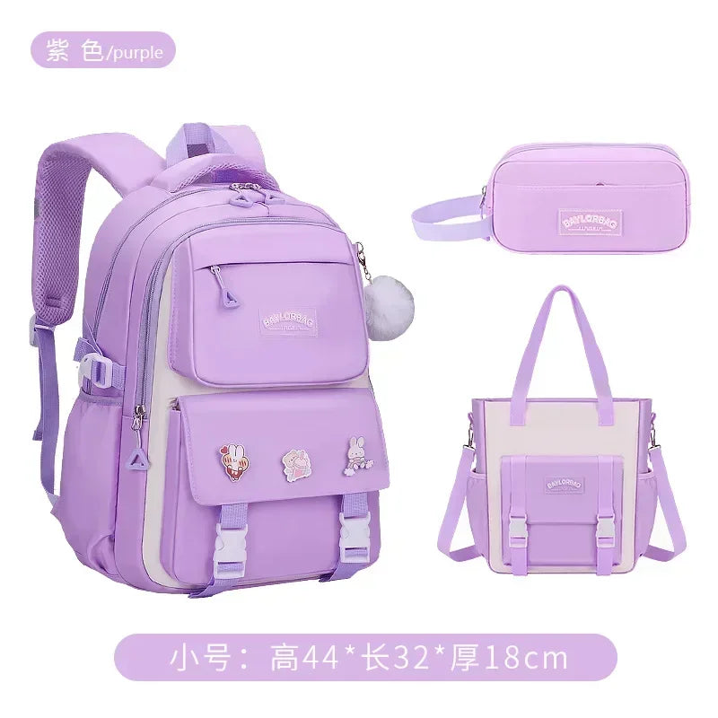 Large Capacity Spine Protection Backpack Set for Students