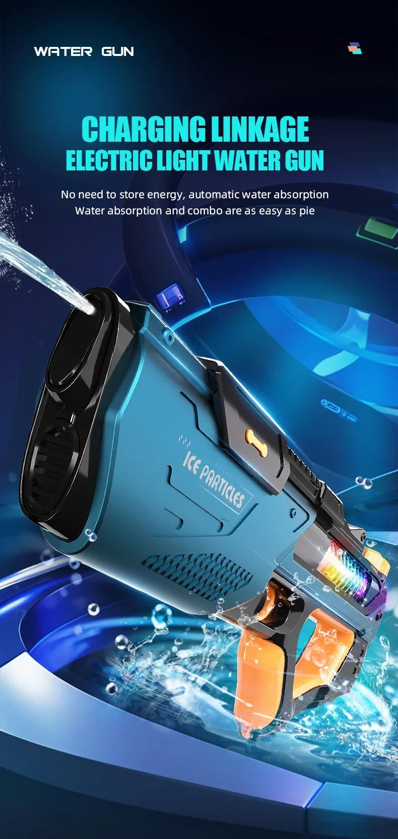 Full Electric Automatic Water Storage Gun | Fun Summer Toy