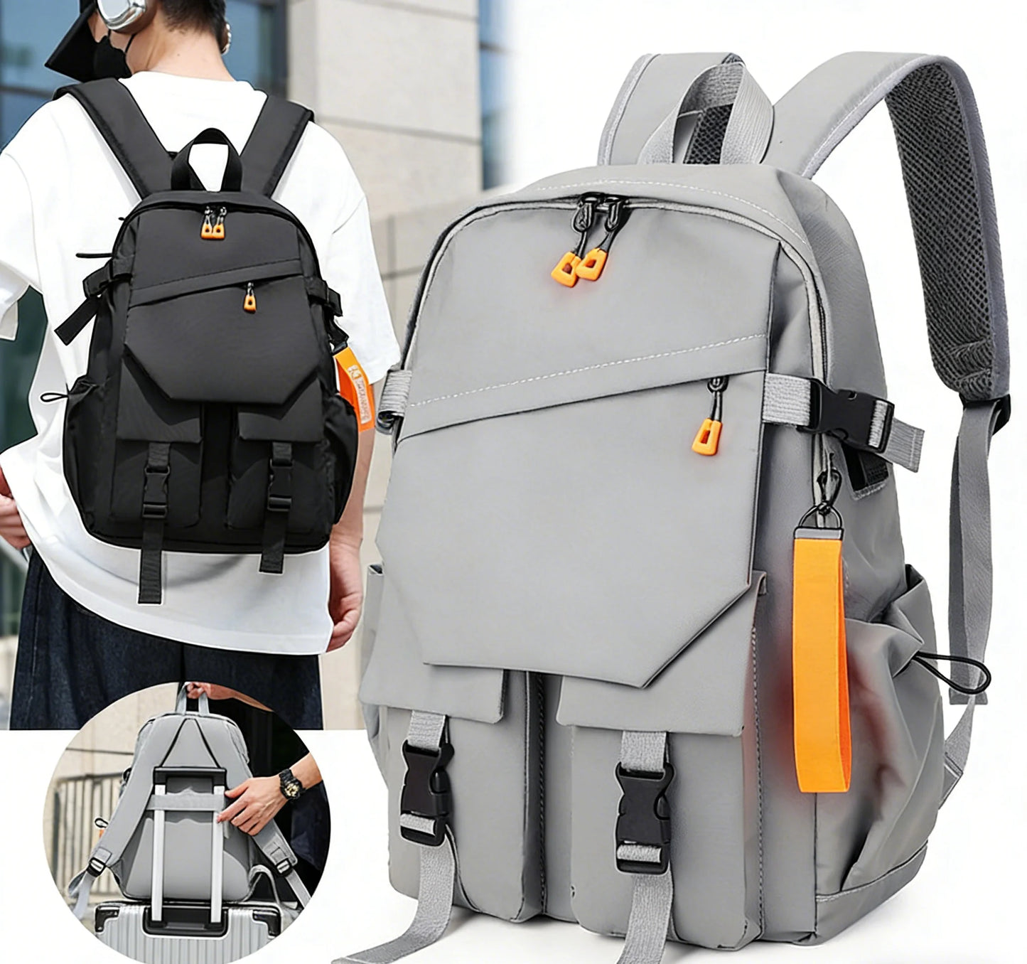 Mochila impermeable de lujo para hombre | Bolsa espaciosa para viajes y escuela