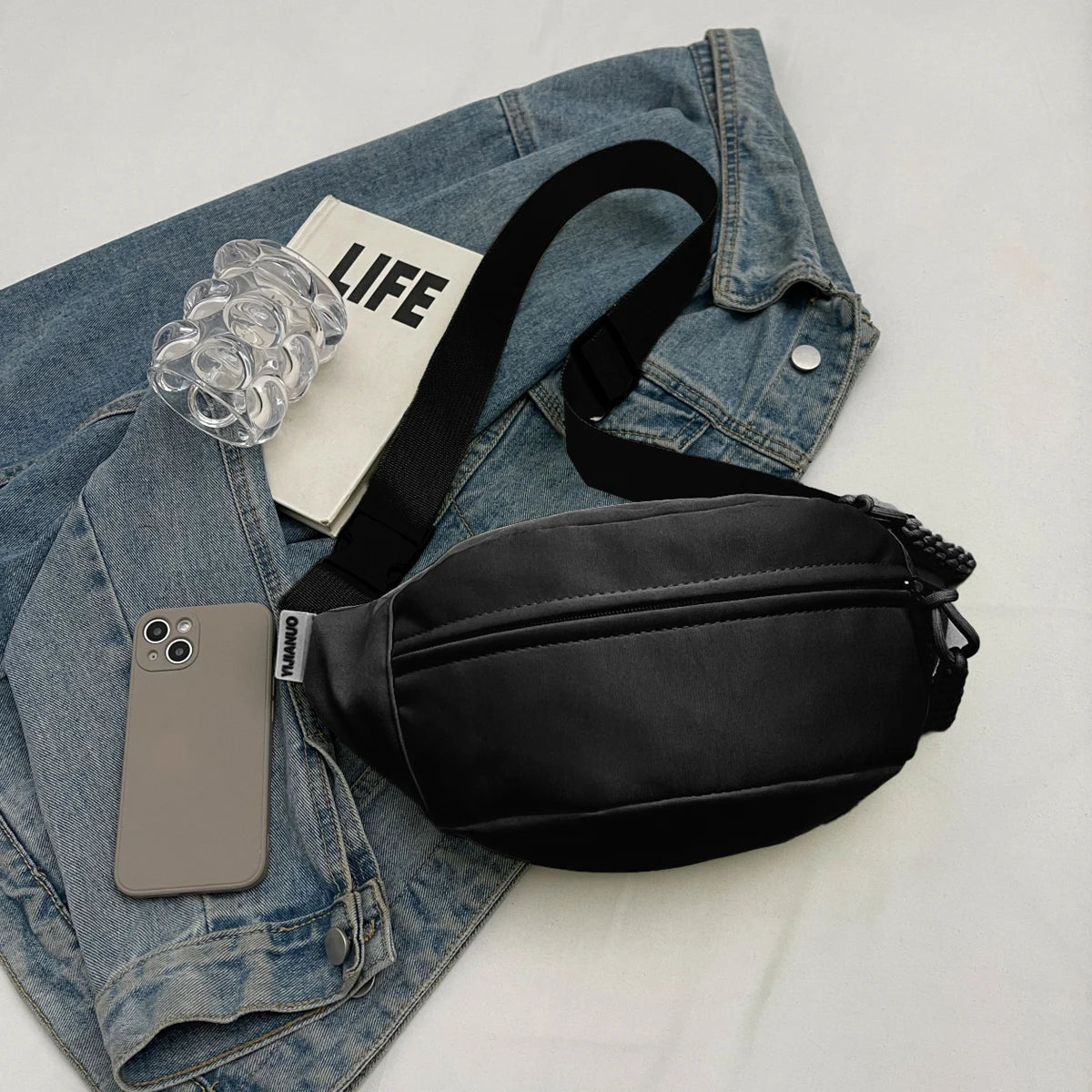 Stylish Women's Lightweight Nylon Waist Bag | Multiple Compartments