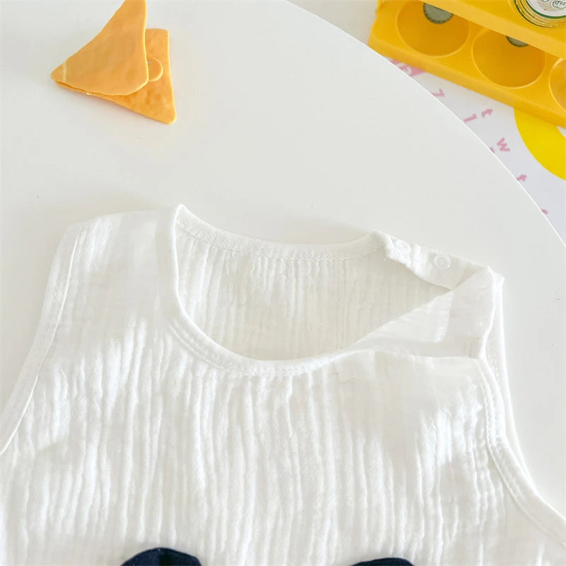 3Pcs Muslin Baby Jumpsuit Set | Stylish Summer Outfit for Kids